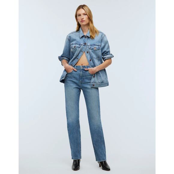 NWT Madewell The Tall '90s Straight Jean in Rondell Wash: Crease Edition Size 33 - Picture 1 of 10